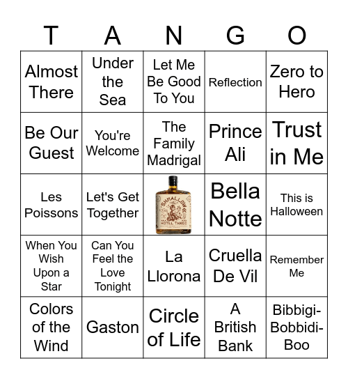 Disney- Tango Bingo Card