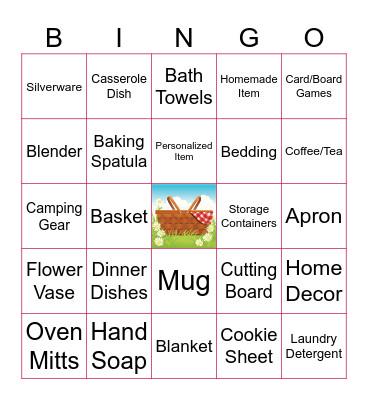 BRIDAL SHOWER GIFT Bingo Card
