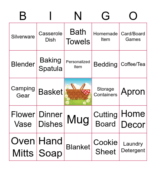BRIDAL SHOWER GIFT Bingo Card
