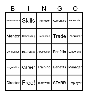 Office of Career Development Bingo Card
