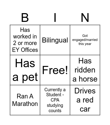 Networking BINGO Card