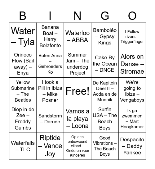 Test Bingo Card