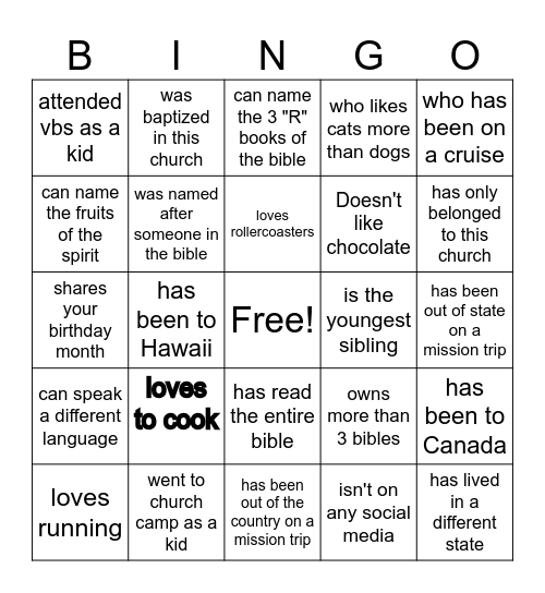 Someone who... Bingo Card