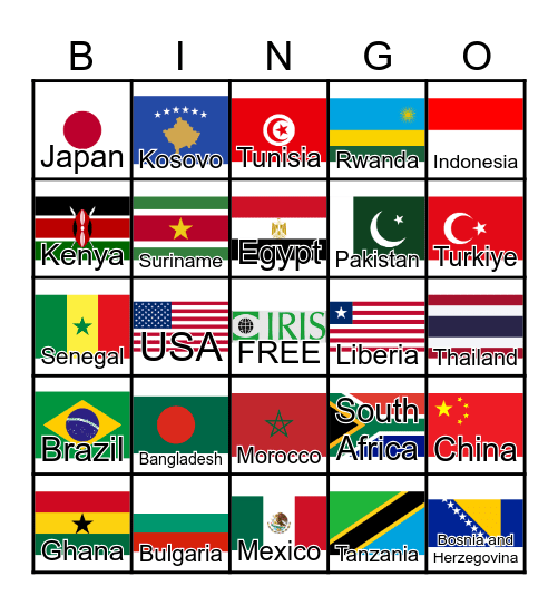 IRIS Peace Day International Festival Bingo Card