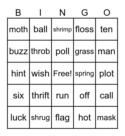 Spelling words week 3Untitled Bingo Card