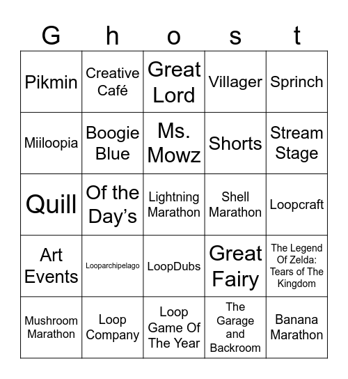 Juan Loop Anniversary (Round 2) Bingo Card
