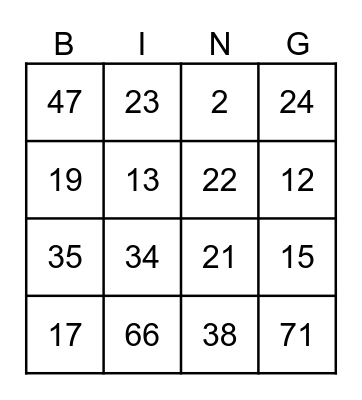 RH Safety Bingo Card