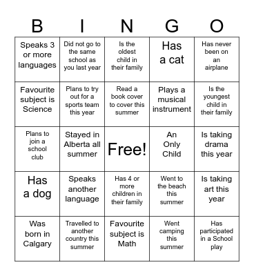 Connect Bingo Card
