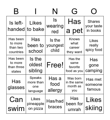 Icebreaker Bingo: Find Someone Who Bingo Card