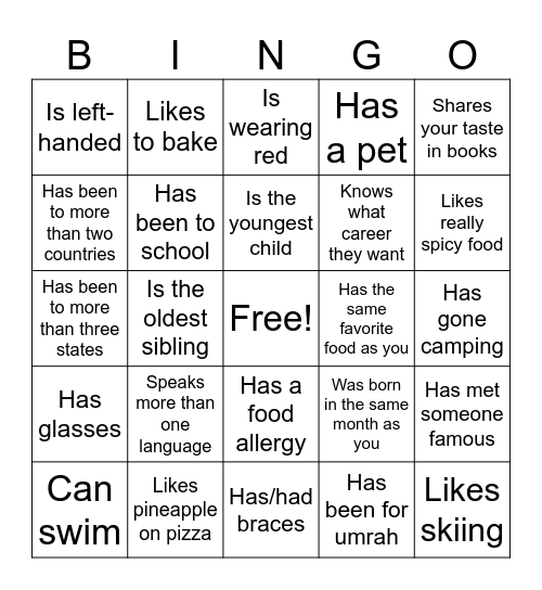 Icebreaker Bingo: Find Someone Who Bingo Card