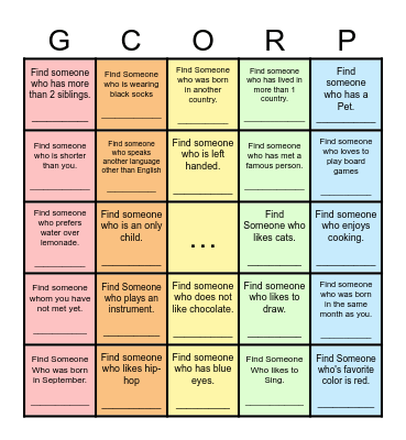 Find Someone Who... Bingo Card