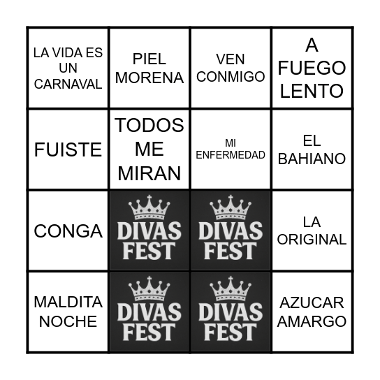 DIVAS LATINAS BINGO Card