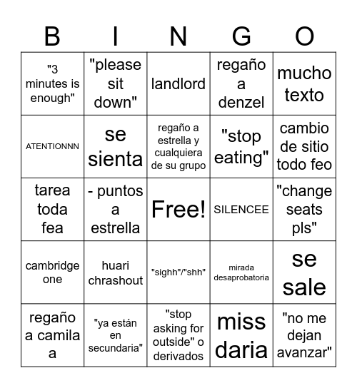huari bingo Card