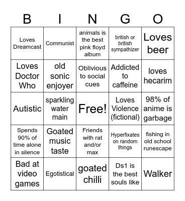 Blaise Bingo Card