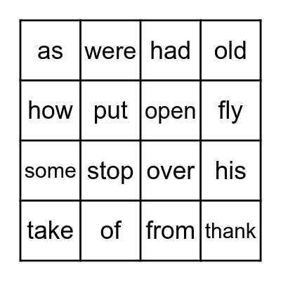 FIRST GRADE BINGO Card