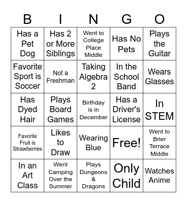 People Bingo - Meet HSM Bingo Card