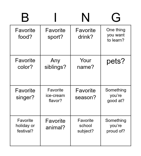 Bingo Card