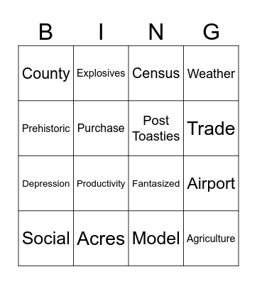 Post, Texas Bingo Card