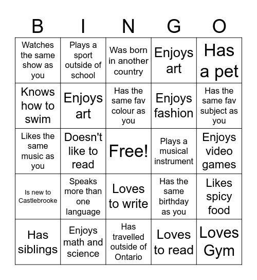 Find Someone Who... Bingo Card