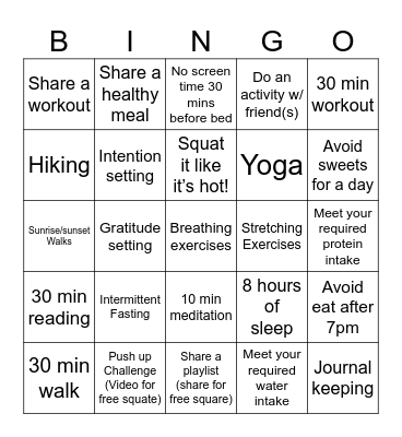September Bingo Card