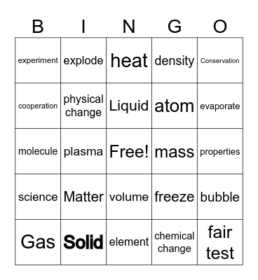 SCIENCE!! Bingo Card