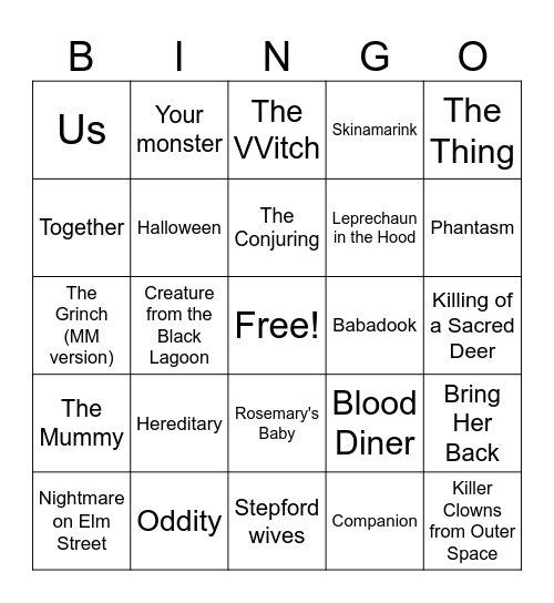 Halloween Bingo!! Bingo Card