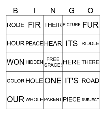 ROHAN Bingo Card
