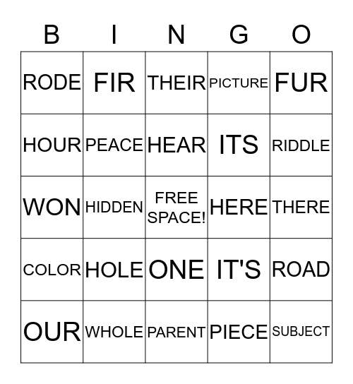 ROHAN Bingo Card