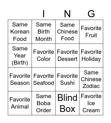 CSA Bingo Twins Bingo Card