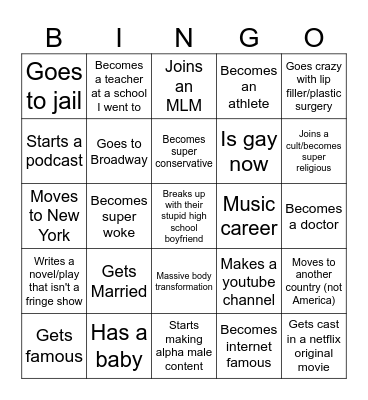 People From School Bingo Card
