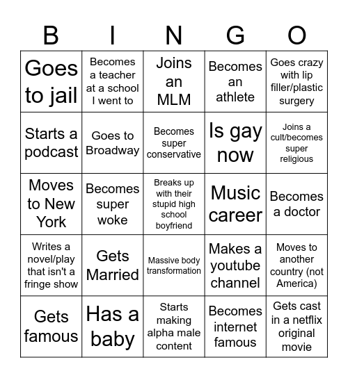 People From School Bingo Card