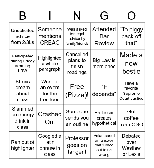 1L Bingo Card