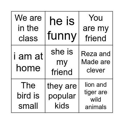 To Be Bingo Card