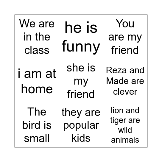 To Be Bingo Card