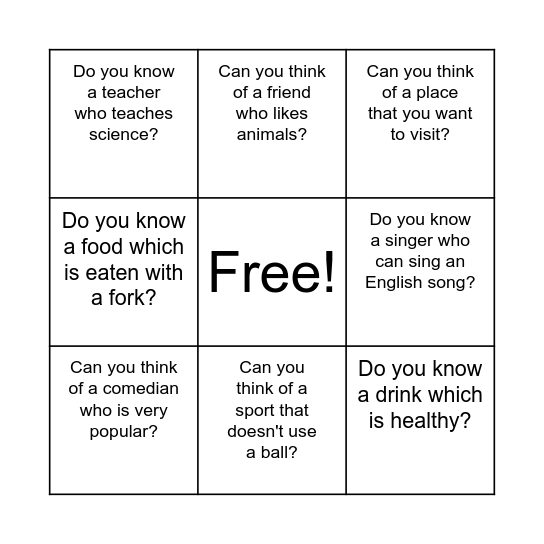 Bingo Card