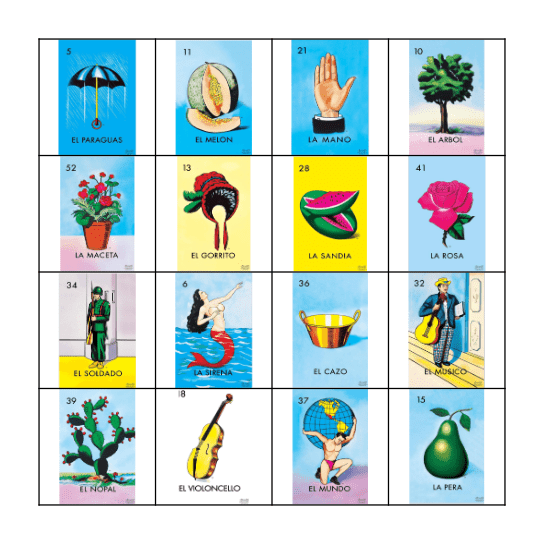 Loteria Bingo Card