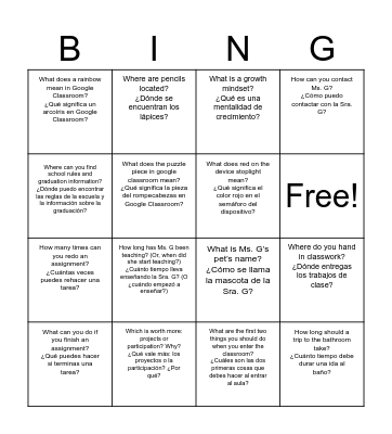 Day 1 Bingo Fall 2025 Bingo Card