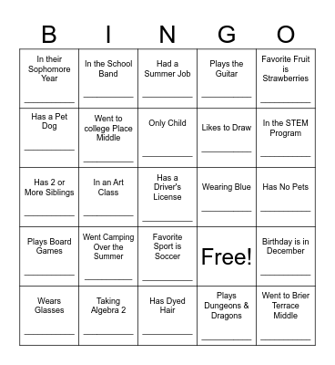 People Bingo - Meet HSM Bingo Card