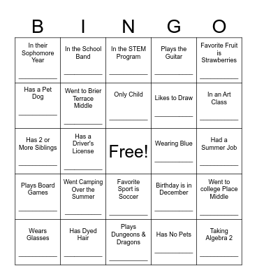 People Bingo - Meet HSM Bingo Card