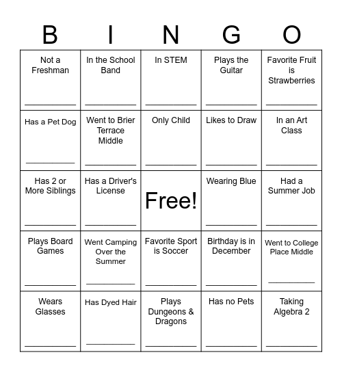 People Bingo - Meet HSM Bingo Card