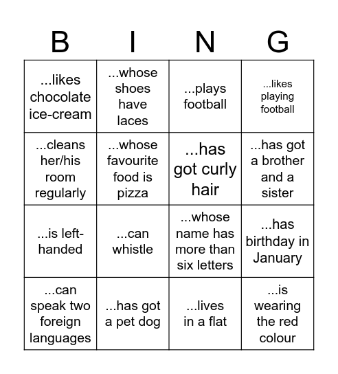 FIND SOMEONE WHO... Bingo Card