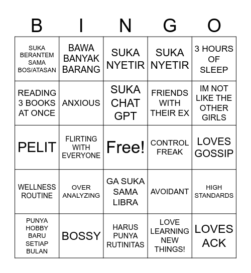 VIRGO BINGOOOO!! Bingo Card