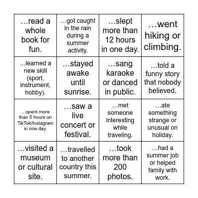 Find someone who... Bingo Card