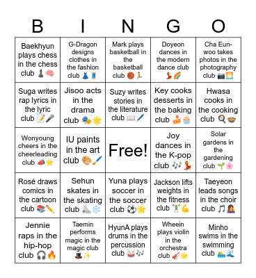 B13 L8 Key cooks desserts in the baking club 🍰🧁 Bingo Card