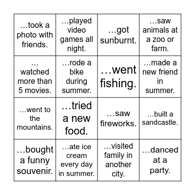 Find someone who... Bingo Card