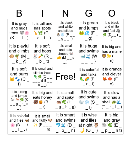 B13 L13 It is cute and swims well 🦦🌊 (O _ _ _ r) Bingo Card
