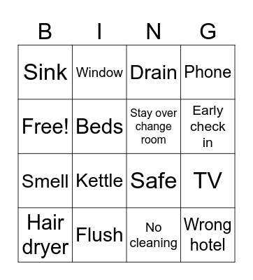 Fosshotel Complains Bingo Card