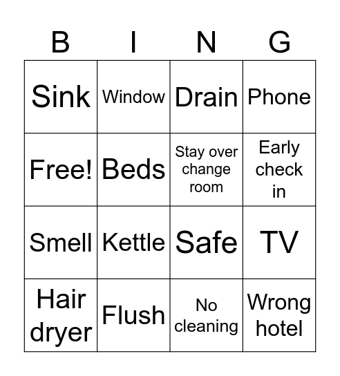 Fosshotel Complains Bingo Card