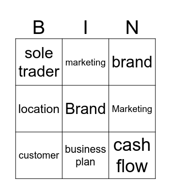 Business Bingo Card