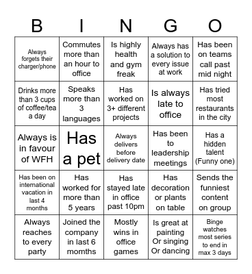 iMobile Bingo Card